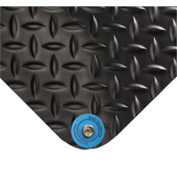 Electrically Conductive Mat No.786, 2' W x 3' L x 15/16" T, PVC, Diamond, Black Ottawa Fastener Supply