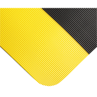 Tapis tr&egrave;s robuste pour panneau de contr&ocirc;le No 720, Ondul&eacute;, 3' x 10' x 5/8", Noir/Jaune, PVC Ottawa Fastener Supply