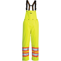 Journeyman Detachable Bib Safety Pants, Polyester, Small, High Visibility Lime-Yellow Ottawa Fastener Supply