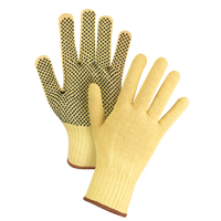 Gants tricot&eacute;s sans couture &agrave; pois, Taille Grand/9, Calibre 7, Rev&ecirc;tement PVC, Enveloppe en Kevlar, ASTM ANSI niveau A2/EN 388 niveau 3 Ottawa Fastener Supply