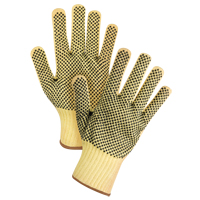 Gants tricot&eacute;s deux c&ocirc;t&eacute;s, sans couture, &agrave; pois, Taille Grand/9, Calibre 7, Rev&ecirc;tement PVC, Enveloppe en Kevlar, ASTM ANSI niveau A2/EN 388 niveau 3 Ottawa Fastener Supply