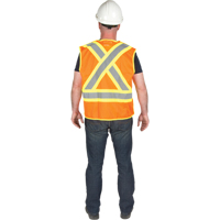 Veste de s&eacute;curit&eacute; d&eacute;tachable en cinq points de premi&egrave;re qualit&eacute;, Orange haute visibilit&eacute;, Grand/T-Grand, Polyester Ottawa Fastener Supply