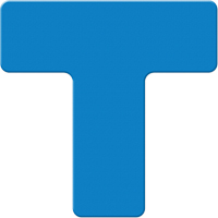 Marqueurs all&eacute;g&eacute;e/5S Armor Stripe, T, 6" lo x 6" la, Bleu, Plastique Ottawa Fastener Supply