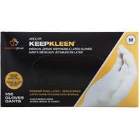 Gants jetables de calibre examen m&eacute;dical KeepKleen, Grand, Latex, 5 mils, Sans poudre, Blanc, Classe 2 Ottawa Fastener Supply