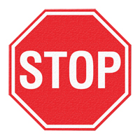 "Stop" Floor Sign, Adhesive, English with Pictogram Ottawa Fastener Supply