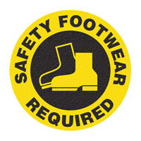 "Safety Footwear" Floor Sign, Adhesive, English with Pictogram Ottawa Fastener Supply