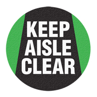"Keep Aisle Clear" Floor Sign, Adhesive, English with Pictogram Ottawa Fastener Supply