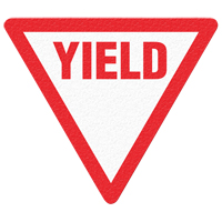 "Yield" Floor Sign, Adhesive, English with Pictogram Ottawa Fastener Supply