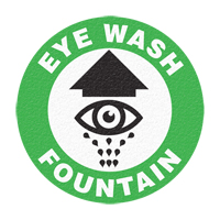 "Eye Wash Fountain" Floor Sign, Adhesive, English with Pictogram Ottawa Fastener Supply