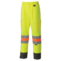 6009 Breathable Traffic Safety Pants, Polyester, X-Small, High Visibility Lime-Yellow Ottawa Fastener Supply