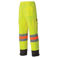 6009 Breathable Traffic Safety Pants, Polyester, X-Small, High Visibility Lime-Yellow Ottawa Fastener Supply