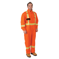 Firewall FR&reg; Striped Coveralls, Size Small, Orange Ottawa Fastener Supply