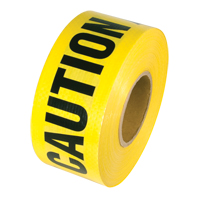 Reinforced Grade Barricade Tape, English, 3" W x 500' L, 5 mils, Black on Yellow Ottawa Fastener Supply