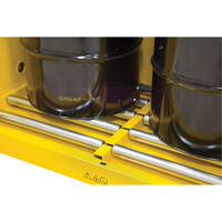 Vertical Drum Storage Cabinet, 110 US gal. Cap., 2 Drums, Yellow SGC540 | Ottawa Fastener Supply