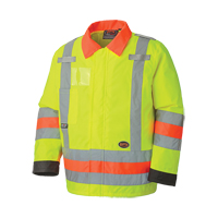 6037 Traffic Control Waterproof Safety Jacket, Polyester, High Visibility Lime-Yellow, X-Small Ottawa Fastener Supply
