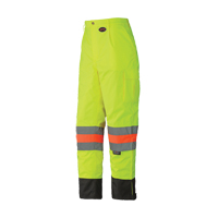 6039 Traffic Control Waterproof Safety Pant, Polyester, X-Small, High Visibility Lime-Yellow Ottawa Fastener Supply