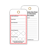 GHS Workplace Tags, Cardstock, 3" W x 6" H, English Ottawa Fastener Supply