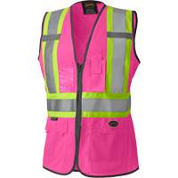 139PK Women's Safety Vest, Pink, X-Small, Polyester Ottawa Fastener Supply