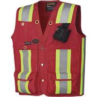 695 Veste de s&eacute;curit&eacute; pour arpenteur/superviseur, Rouge, T-Grand, Polyester Ottawa Fastener Supply
