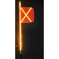 Heavy-Duty LED Whips, Hitch Mount, 5 High, Orange with Reflective X SGF958 | Ottawa Fastener Supply