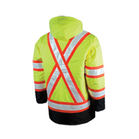 Parka de s&eacute;curit&eacute; doubl&eacute;, Jaune lime haute visibilit&eacute;, Grand Ottawa Fastener Supply