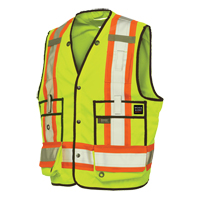 Veste de s&eacute;curit&eacute; pour arpenteur, Jaune lime haute visibilit&eacute;, T-Grand, Polyester Ottawa Fastener Supply