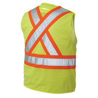 Veste de s&eacute;curit&eacute; d&eacute;tachable en cinq points, Jaune lime haute visibilit&eacute;, Grand/T-Grand, Polyester Ottawa Fastener Supply