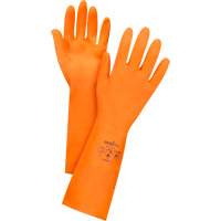 Gants orange de premi&egrave;re qualit&eacute; r&eacute;sistants aux produits chimiques, Taille Petit/7, 13" lo, Latex de caoutchouc, Doublure en Ouat&eacute;e, 28 mils Ottawa Fastener Supply