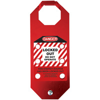Stopout&reg; OSHA Danger Aluma-Tag Locked Out Do Not Operate Hasp, Red Ottawa Fastener Supply