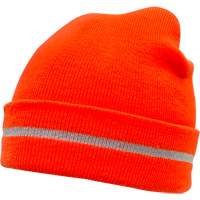 High Visibility Knit Hat with Reflective Stripe, High Visibility Orange, Acrylic Ottawa Fastener Supply