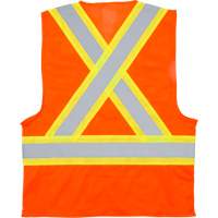Traffic Safety Vest, High Visibility Orange, Medium, Polyester Ottawa Fastener Supply