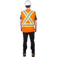 Traffic Safety Vest, High Visibility Orange, Medium, Polyester Ottawa Fastener Supply