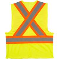 Traffic Safety Vest, High Visibility Lime-Yellow, Medium, Polyester Ottawa Fastener Supply