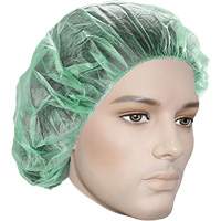 Bouffant Caps, Polypropylene, 21", Green Ottawa Fastener Supply