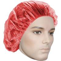 Bouffant Caps, Polypropylene, 21", Red Ottawa Fastener Supply