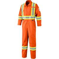 7702 FR Hi-Vis Safety Coveralls, Size 36, Orange Ottawa Fastener Supply