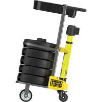PLUS Barrier Post Cart Kit with Tray, 75' L, Metal, Yellow Ottawa Fastener Supply