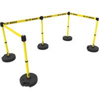 PLUS Barrier Post Set X5, Plastic, 42" H, Yellow Tape, 15' Tape Length Ottawa Fastener Supply