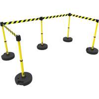 PLUS Barrier Post Set X5, Plastic, 42" H, Yellow Tape, 15' Tape Length Ottawa Fastener Supply