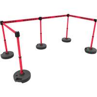 Ensemble de cinq montants pour barri&egrave;re PLUS, Plastique, 42" h, Ruban Rouge, Longueur du ruban 15' Ottawa Fastener Supply