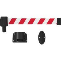 PLUS Wall Mount Barrier System, Plastic, Screw Mount, 15', Red and White Tape SGI957 | Ottawa Fastener Supply
