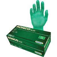 Disposable Gloves with Aloe, Large, Vinyl, 5-mil, Powder-Free, Green Ottawa Fastener Supply