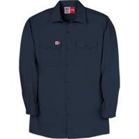 Arc Flash Work Shirt, Medium (Tall), Navy Blue Ottawa Fastener Supply