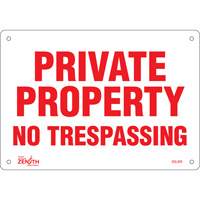 Enseigne Private Property, 7" x 10", Aluminium, Anglais Ottawa Fastener Supply