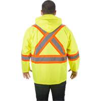 RZ1000 Rain Jacket, Polyester, Small, High Visibility Lime-Yellow Ottawa Fastener Supply