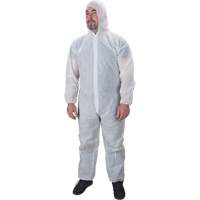 Hooded Coveralls, Medium, White, Polypropylene Ottawa Fastener Supply