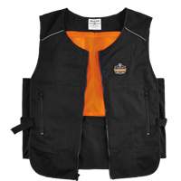 Chill-Its&reg; 6260 Lightweight Phase Change Cooling Vest with Packs, Small/Medium, Black Ottawa Fastener Supply