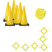 Traffic Cone & Chain Kit, 28", Yellow SGO160 | Ottawa Fastener Supply