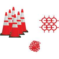 Traffic Cone & Chain Kit, 28", Orange, 4" & 6" Reflective Collar(s) SGO165 | Ottawa Fastener Supply