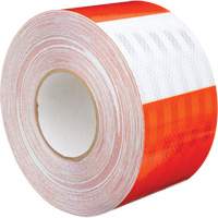 Feuille de rev&ecirc;tement de barricade prismatique de qualit&eacute; &agrave; haute intensit&eacute;, 4" la x 150' lo, 19 mils, Orange et blanc Ottawa Fastener Supply